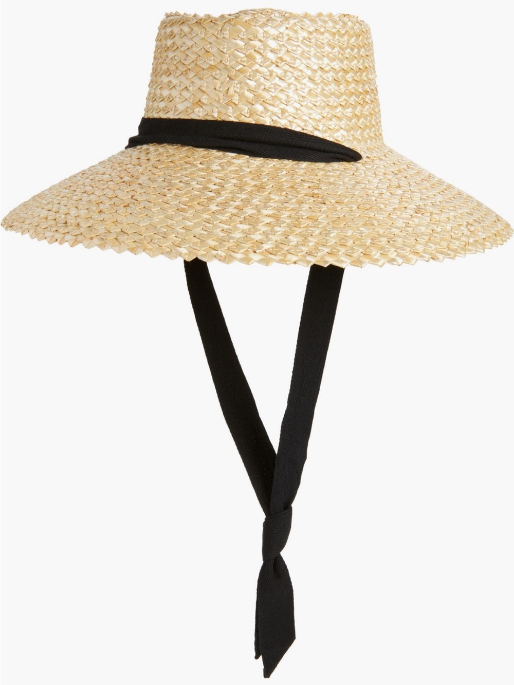 Lack Of Color Natural Straw Hat with Black Ties